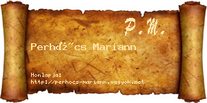 Perhócs Mariann névjegykártya
